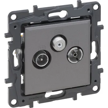 Elektrická zásuvka LEGRAND Zásuvka NILOE STEP 863480 TV-RD-SAT ocel 863480