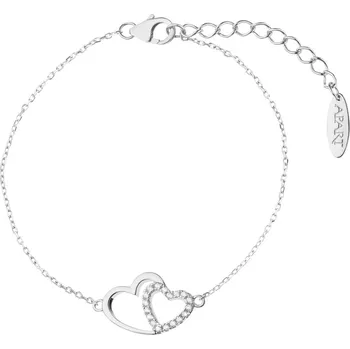 Náramek Stříbrný náramek se zirkony - srdce - AP536-5275