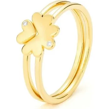 Prsten Dámský prsten Secrecy RE288CDAW7P16 Mincovní stříbro Zlatá (Velikost 16)