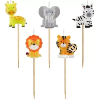 Dortová svíčka Dortové svíčky - Safari zvířátka - 5 ks