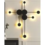 LED nástěnná lampa černá práškové lakování kov 6bodové osvětlení bytové doplňky dekorace moderní současný design Beliani