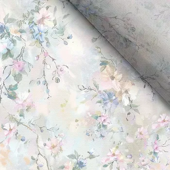 Měkký tyl rozlité květiny olejomalba