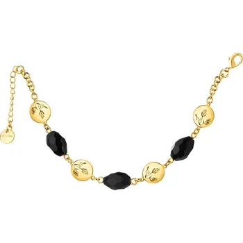 Náramek Pozlacený náramek z mosazi s acháty - AR536-8161