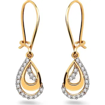 Náušnice Dámské náušnice s dvojitou visící slzou Cassidy IZ30452 + dárkové balení LUXUS zdarma