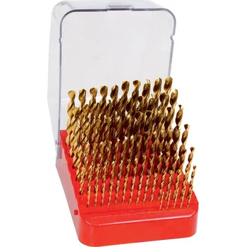 Vrták NÁSTROJE CZ Sada vrtáků 91-dílná, 1,00-10,00x0,1mm S338RCZ002HSS TiN, stojánek plastový s víkem - SV338RCZ002HSSTIN-91PP