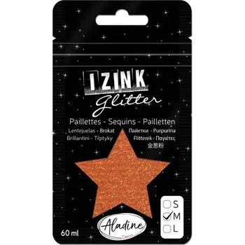 Speciální výtvarná barva Aladine Třpytky Aladine Izink Glitter, 60 ml, vel. M - cuivre, měděné