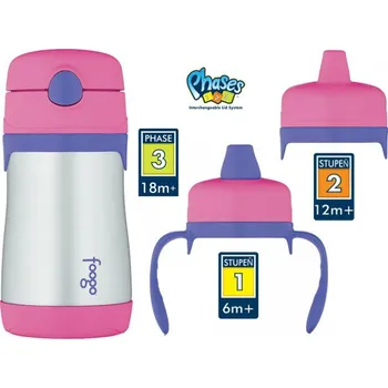 Termoska Set Thermos FOOGO 290ml růžová - kojenecká termoska (stupeň 1,2,3)