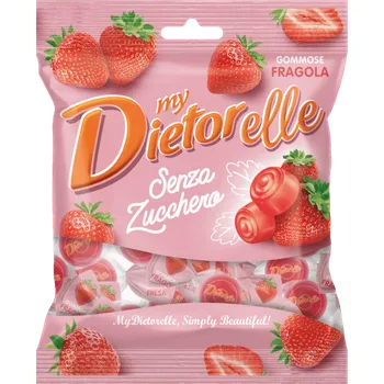 Bonbon Dietor Dietorelle gumové bonbóny jahodové 70g
