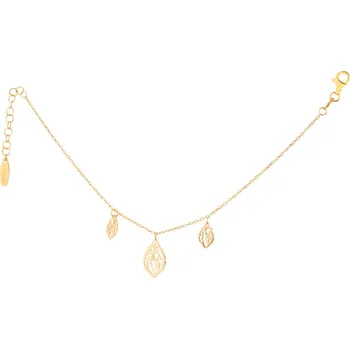 Náramek Pozlacený stříbrný náramek - listy - AP534-9720