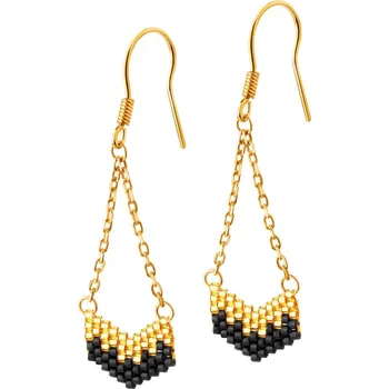 Náušnice Náušnice s prvky ze žlutého zlata a korálky - AP537-2509