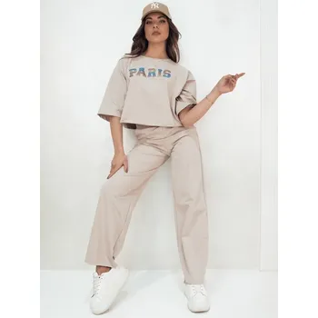 Dámská tepláková souprava DSTREET MILEKAN BÉŽOVÁ S