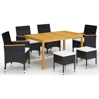 Zahradní sestava vidaXL 7dílný zahradní jídelní set [3067780] Barva: Černá a hnědá