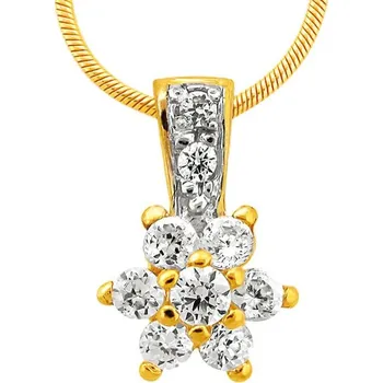 Přívěsek Zlatý přívěsek se zirkony - květ - Z-335.01