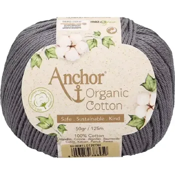 Příze Anchor Organic Cotton 6041 Tmavě šedá (Bio bavlna Anchor Organic Cotton 6041 Graphite)