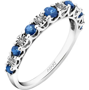 Prsten Prsten z bílého zlata s brilianty a safíry - ryzost 585 - 220.355