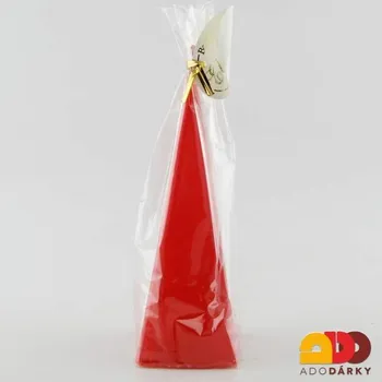 Svíčka Svíčka jehlan Červená 15 cm