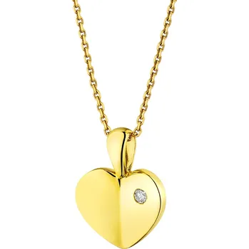 Přívěsek Zlatý přívěsek s diamantem - srdce - 0,005 ct - ryzost 585 - 101.222