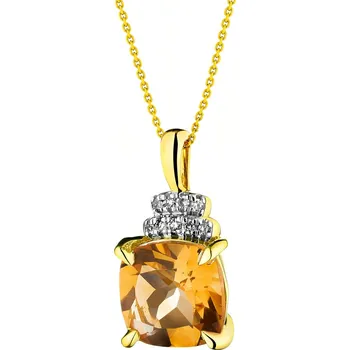 Přívěsek Zlatý přívěsek s diamanty a citrínem - ryzost 585 - 181.323