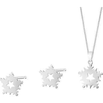 Souprava šperků Stříbrné náušnice, přívěsek a řetízek - sada - KPL529-0987