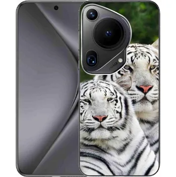Pouzdro na mobilní telefon Gelový obal mmCase na Huawei Pura 70 Ultra - bílí tygři
