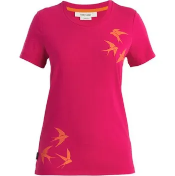Icebreaker Womens Merino Central Classic SS T-Shirt Swarming Shapes, Electron Pink 0A56U1851 dámské tričko M + Doprava zdarma