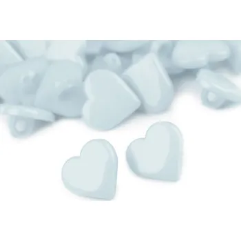 Knoflík Pro Háčkování Knoflík s očkem srdce 15mm světle modrý 10 ks