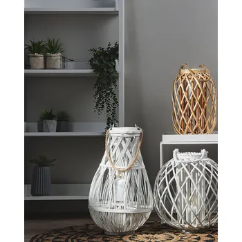 Lucerna Lucerna bílá 77 cm zakřiveného tvaru moderní design Beliani