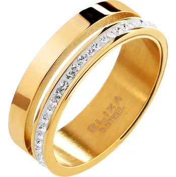 Prsten Prsten z ušlechtilé oceli s krystaly - EL531-6044