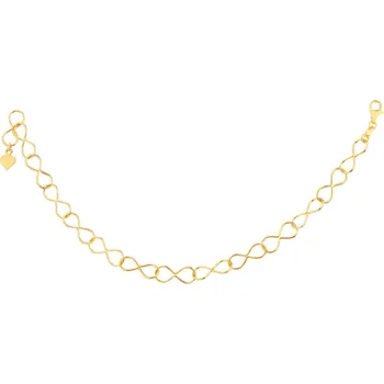 Náramek Pozlacený stříbrný náramek - nekonečno, srdce - AP534-4618