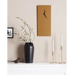 Nástěnné hodiny zlaté železné 22 x 50 cm malovaný povrch obdélníkový tvar minimalistický moderní styl dekorace obývací pokoj ložnice Beliani