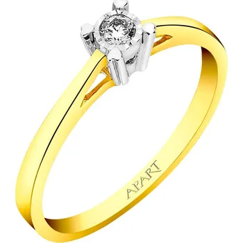 Prsten Prsten ze žlutého a bílého zlata s briliantem - 0,06 ct - ryzost 585 - 101.261