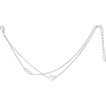 Náramek Stříbrný náramek - srdce, nekonečno - AP528-5271