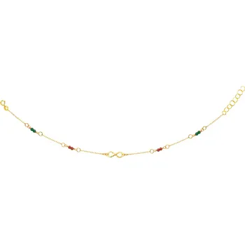 Náramek Zlatý náramek se sklem, anker - nekonečno - AP532-5777