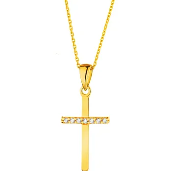 Přívěsek Zlatý přívěsek se zirkony - kříž - Z-658.01