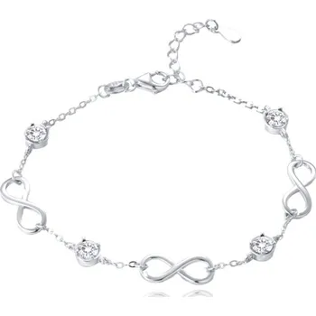 Náramek Dámský stříbrný náramek nekonečno se zirkony JMAS0232SB19 16-20 cm