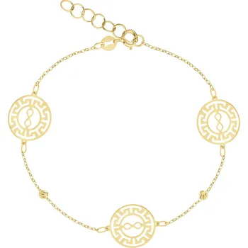 Náramek Zlatý náramek, anker - nekonečno - AP538-2632