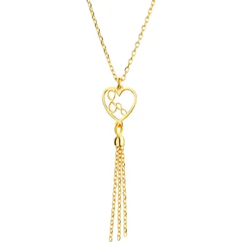 Náhrdelník Pozlacený stříbrný náhrdelník - srdce, nekonečno - AP531-7968