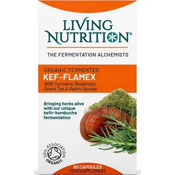 Living Nutrition | Bio Fermentovaná směs bylin - KEF-Flamex ajúrvéda pro imunitu, zdravé klouby a tělesnou tkáň - 60 kapslí
