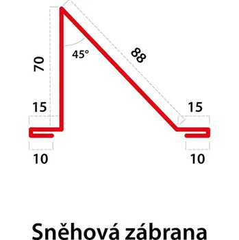 Sněhová zábrana BRAVO Barva: RAL 3011 - Koral (červená), Velikost: 1 metr