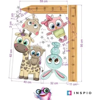 Dětský metr na zeď - Zvířátka CUTE2 - 150 cm