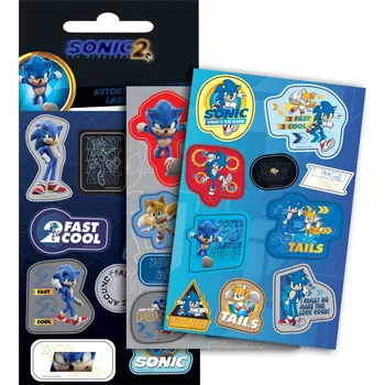 samolepka Sada holografických samolepek samolepky Sonic 10ks
