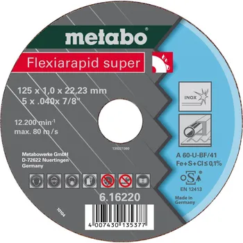 Řezný kotouč Metabo Flexiarapid Super Řezný kotouč 125 x 1,0 x 22,23 inox, TF 41 616220000 free_store_pickup