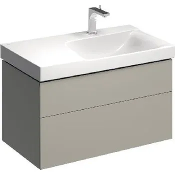 Koupelnový nábytek Geberit Xeno 2 - Skříňka pod umyvadlo 90 cm s odkládací plochou, zásuvka s LED svítidlem, šedobéžová 500.516.00.1