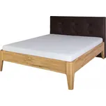 Manželská postel FANTAZIE, čelo čalouněné, 180 cm, dub nature