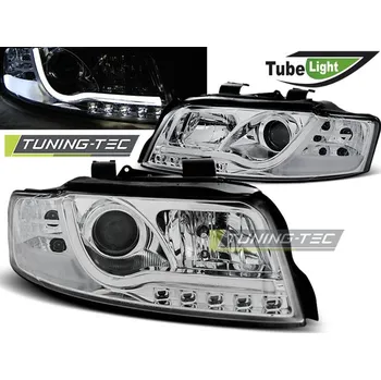 Osvětlení automobilu Tuning-Tec Přední čirá LED světla Audi A4 (2000 - 2004) - Tube Light - chromované