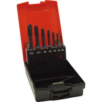 Závitořezný nástroj Sada strojních závitníků fat tandem din376 hss-co5 černěný typ n 6h tvar b m3-m12 format