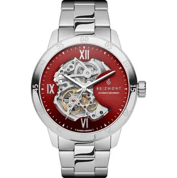 Hodinky Dante II | Skeletové hodinky limitované edice stříbrné barvy - Seizmont