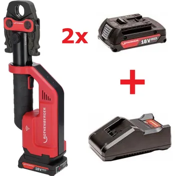 Dílenský lis Rothenberger Lisovačka Romax Compact III AMP + 2x 2Ah + nabíječka 1000004272 bez čelistí (Rothenberger 1000004272 Romax Compact III AMP 2024 Lis na trubky, set 2x AKU 2,0 Ah AMP Share + nabíječka)