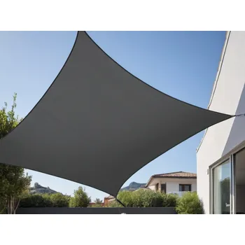 Krycí plachta HEDVA ČESKÝ BROKÁT Stínící plachta ČTVEREC/OBDÉLNÍK Ulsedan (volitelné rozměry) - 80048 šedá Velikost: 140x420 cm, Barevná varianta: tmavě šedá 80048, s HF úpravou, Způsob uchycení: s kroužky v rozích (4ks)