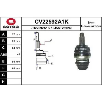 Autodíl Sada kloubů, hnací hřídel EAI CV22592A1K